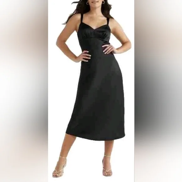 Sofia Vergara Women's NWT 'Carlie' Black Midi Dress. Size S - Picture 1 of 11